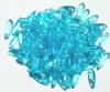 100 3x11mm Transparent Aqua Dagger Beads